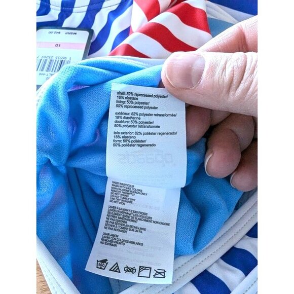 SPEEDO Swimsuit Kid Girls Size 12 One Piece Stripe Chlorine Resistant Summer NEW - Picture 8 of 8